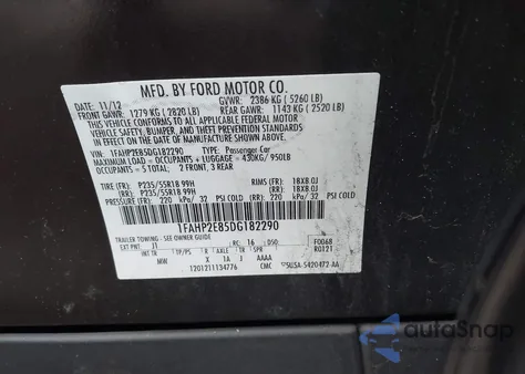 2013 Ford Taurus Sel z USA, uszkodzony, nr VIN 1FAHP2E85DG182290